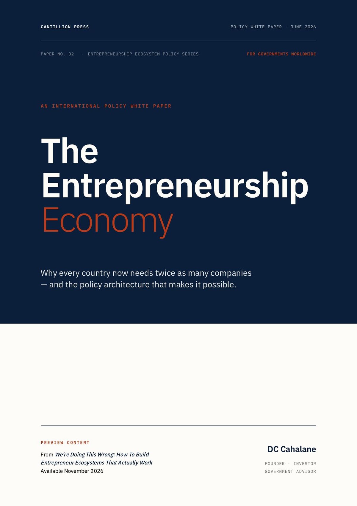 Cover of The Entrepreneurship Economy